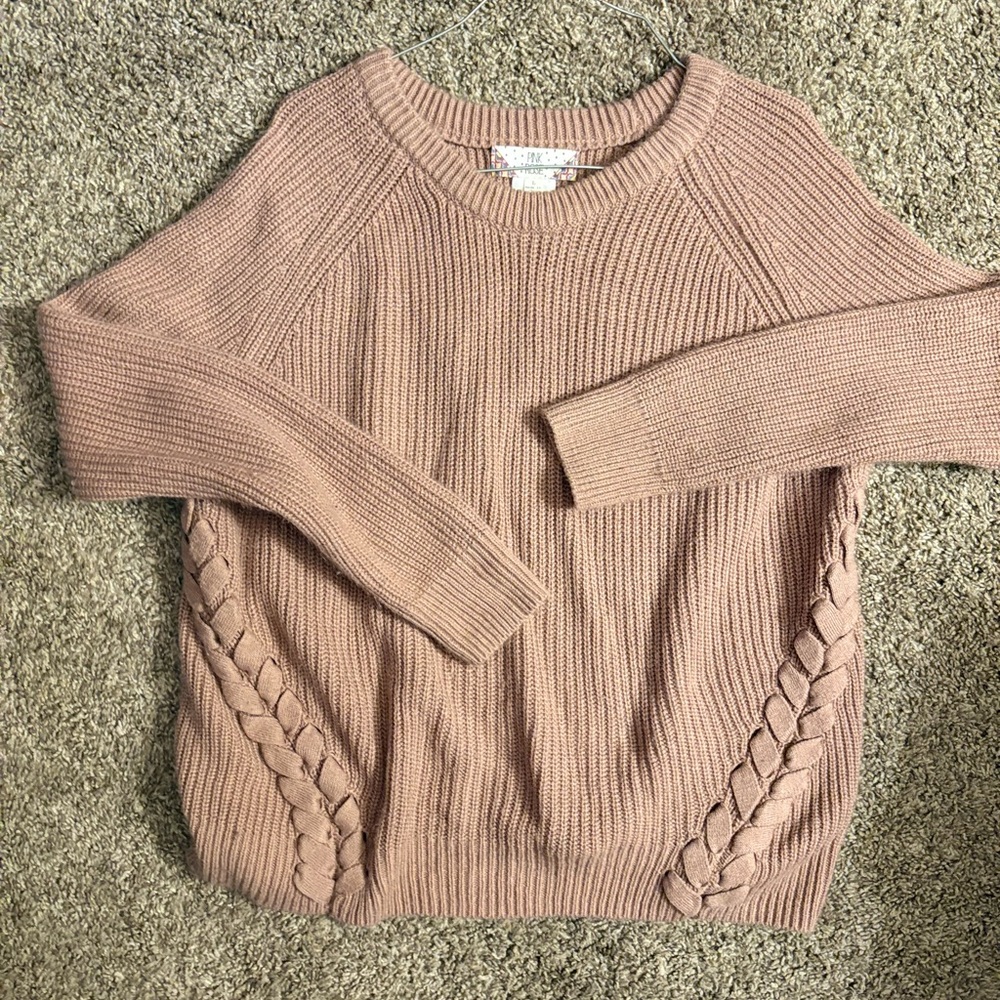 Pink Rose Women's Braided Detail Sweater - Blush